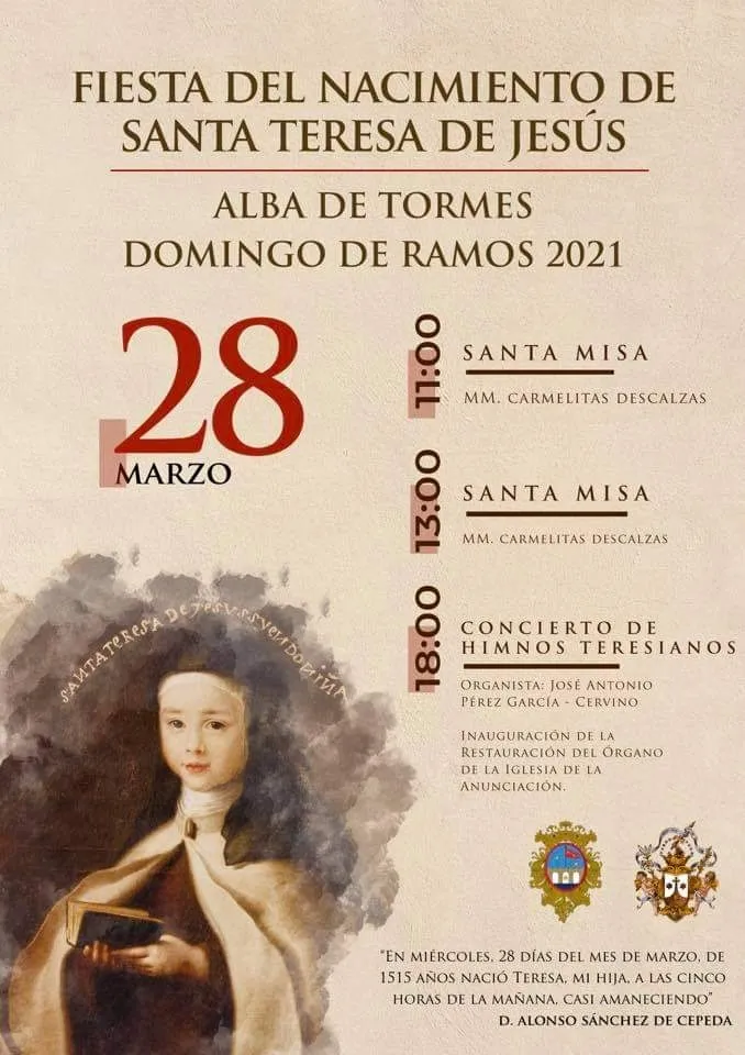 Cartel con los actos programados por el nacimiento de Santa Teresa de Jesús