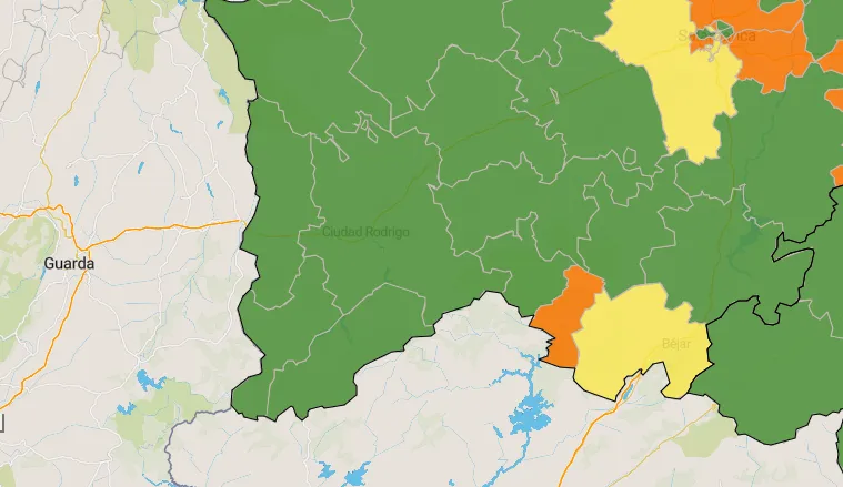 La comarca recupera el verde total tras abandonar el amarillo la Zona de La Fuente de San Esteban  