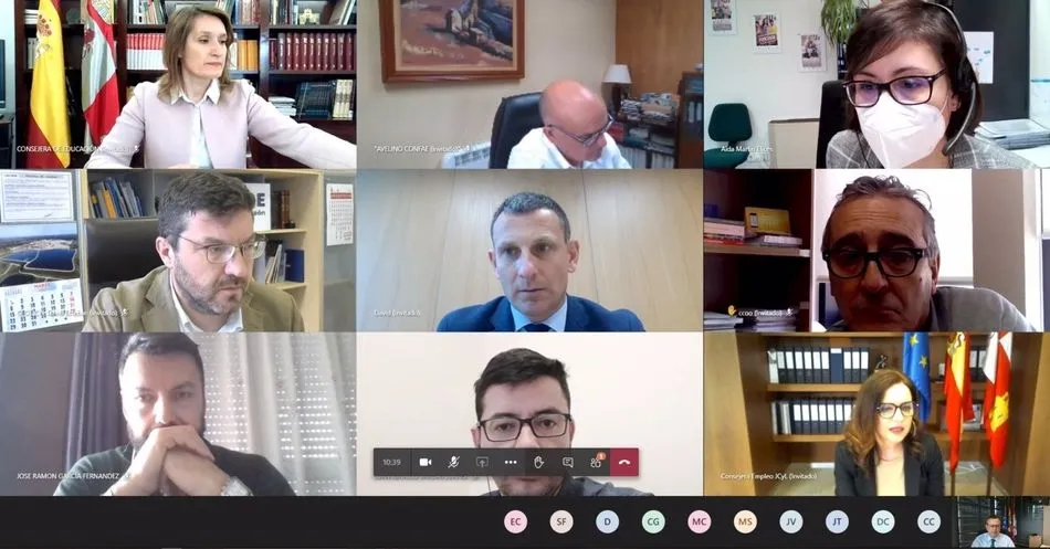 Captura de la celebración telemática del Pleno del Consejo de Formación Profesional de la Comunidad. Foto JCYL