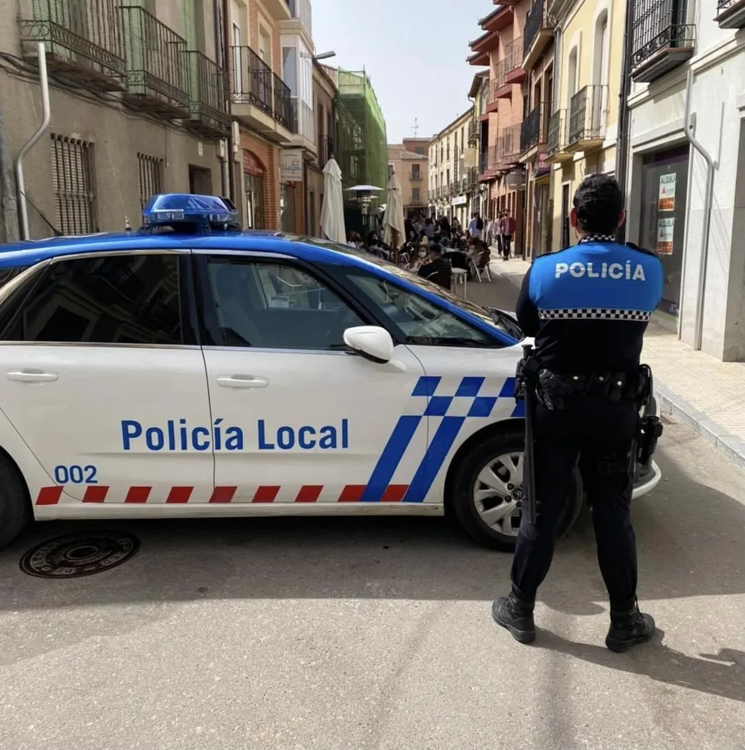 Imagen de un punto de control durante este fin de semana en Peñaranda. Redes Policía Local
