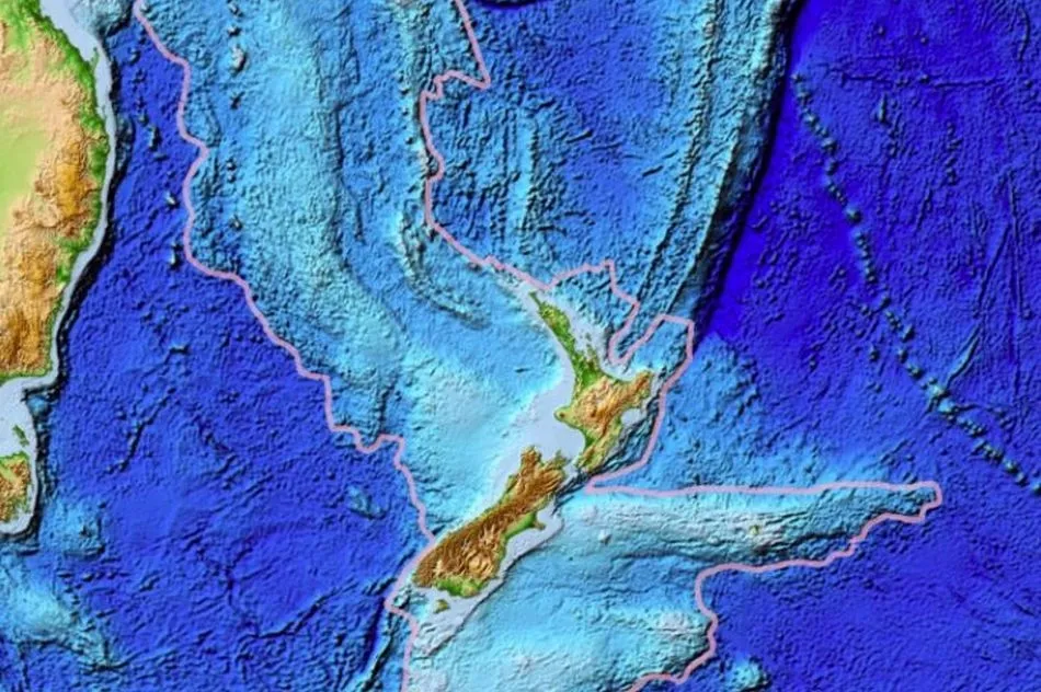 Ubicación mayormente sumergida de Zelandia