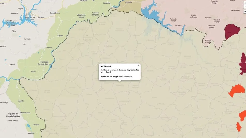 Mapa de índice de riesgo de los últimos 14 días / FUENTE: JCyL