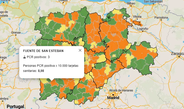 La Zona Básica de La Fuente de San Esteban entra en naranja  