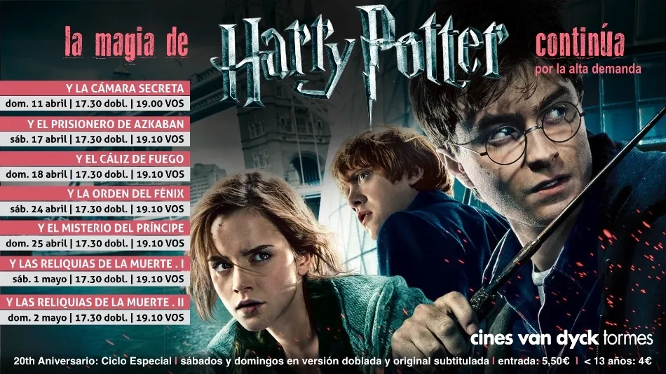 Harry Potter vuelve a las pantallas de los cines Van Dyck Tormes
