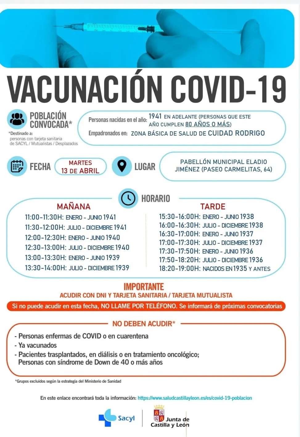 Foto 2 - Dados a conocer los horarios de vacunaci&oacute;n de los mayores de 80 a 90 a&ntilde;os que faltan  
