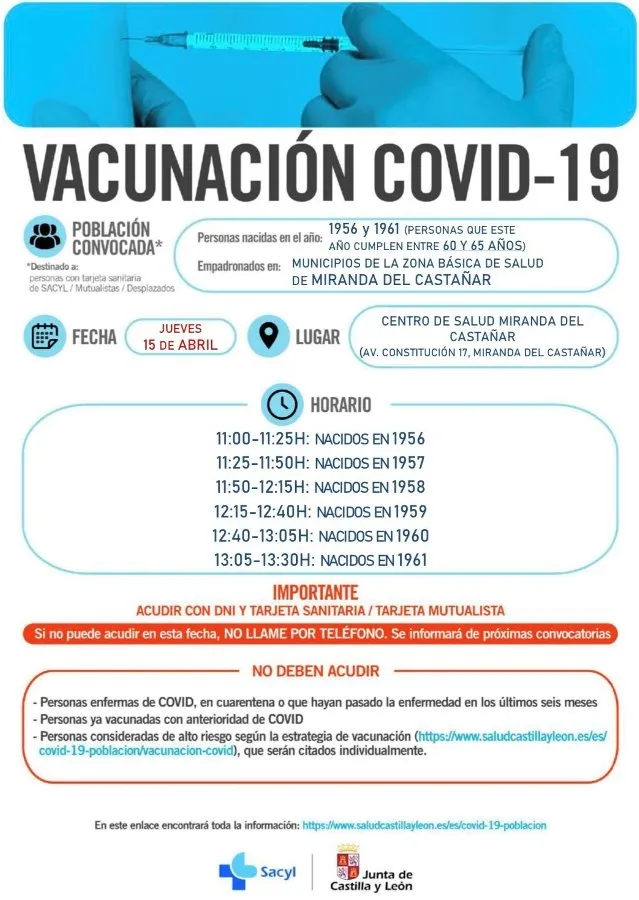 Foto 4 - La vacunaci&oacute;n masiva contin&uacute;a en La Alberca, Pe&ntilde;aranda, Fuentes de O&ntilde;oro, Tamames y Vitigudino