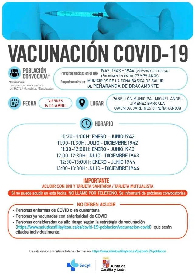 Foto 6 - La vacunaci&oacute;n masiva contin&uacute;a en La Alberca, Pe&ntilde;aranda, Fuentes de O&ntilde;oro, Tamames y Vitigudino