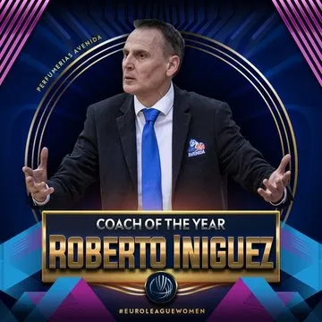 Foto 2 - &Iacute;&ntilde;iguez y Katie Lou, nombrados mejor entrenador y ala-p&iacute;vot del a&ntilde;o en la Euroliga