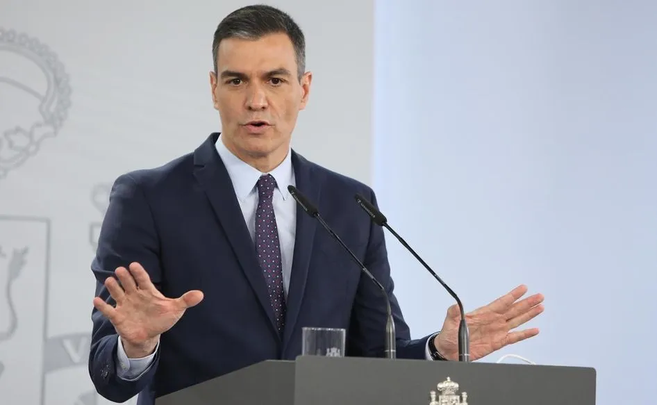 El presidente del Gobierno, Pedro Sánchez, interviene en una rueda de prensa. Foto EP