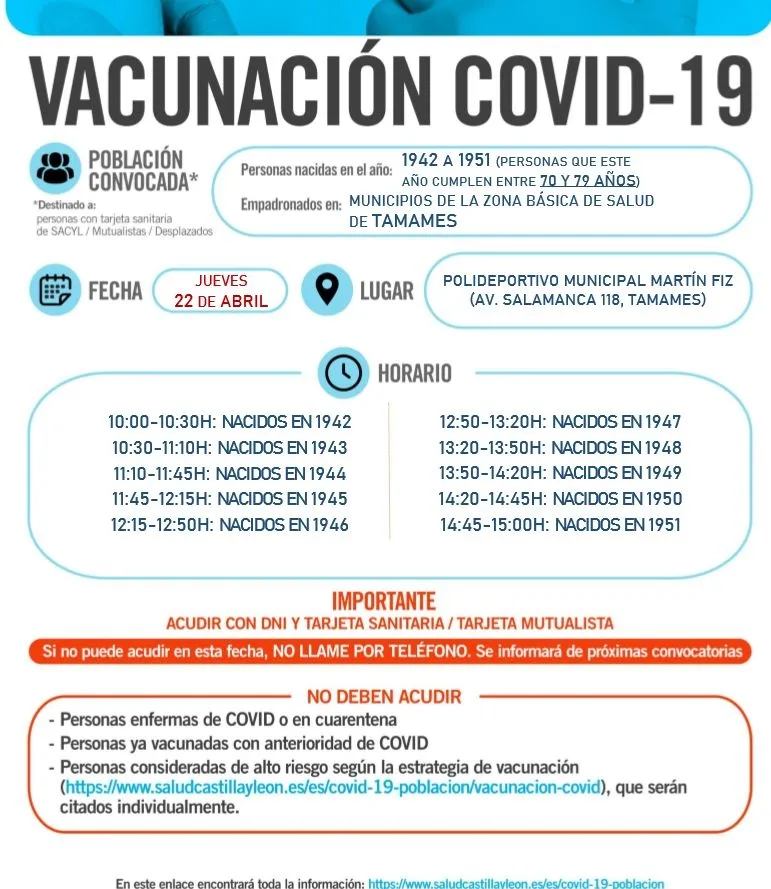 Foto 2 - Vacunaci&oacute;n en Tamames este jueves a los mayores de entre 70 y 79 a&ntilde;os&nbsp;