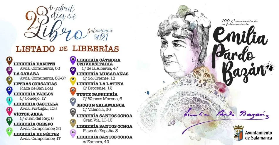 El Día del Libro se celebrará en Salamanca con la venta de ejemplares a la puerta de 16...