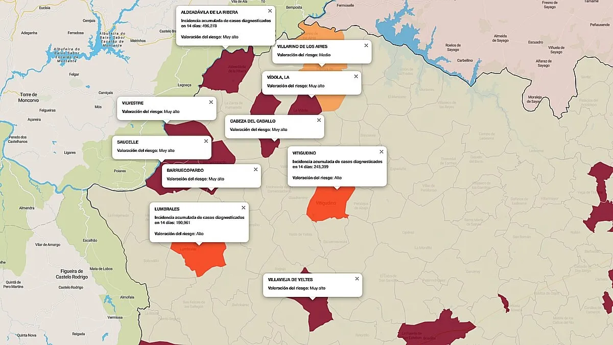 Cabeza del Caballo ha sido el último en incorporarse al mapa de incidencia de riesgo en los últimos 14 días / FUENTE: JCyL