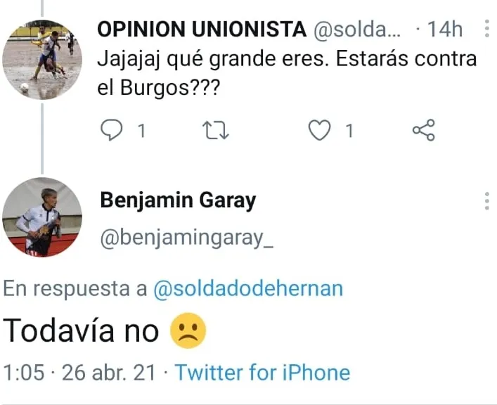 Foto 2 - Ramiro Mayor, baja por sanci&oacute;n contra el Burgos&hellip;&nbsp;y Garay asegura que no puede jugar por su...