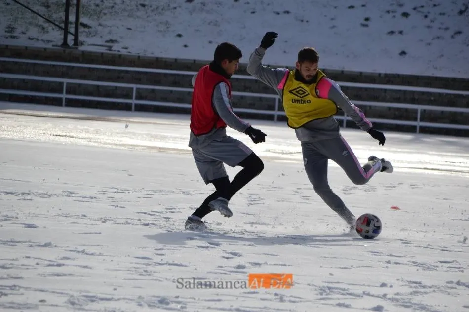 Sergio Ayala, en un entrenamiento nevado