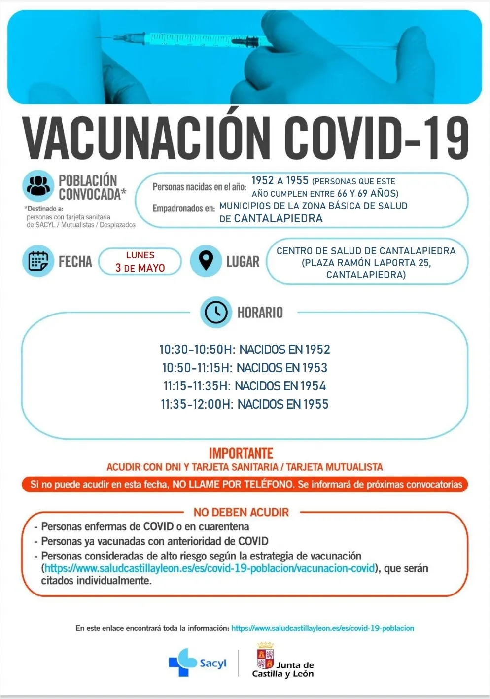 Foto 2 - Hoy vacunan en Cantalapiedra a los nacidos entre 1952 y 1955  &nbsp;  