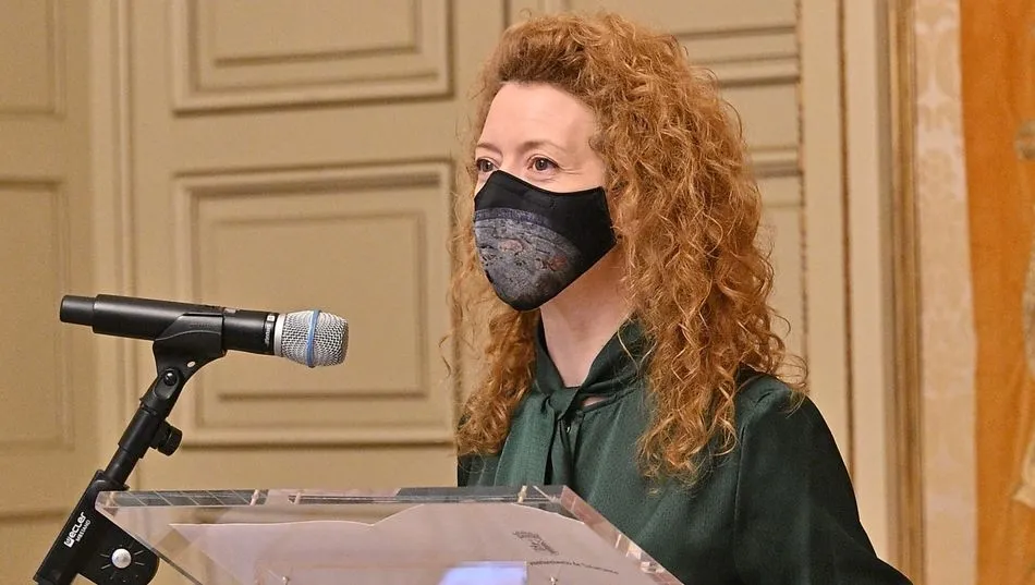 Ana Suárez, primera Teniente de Alcalde, en una rueda de prensa anterior. Foto de archivo