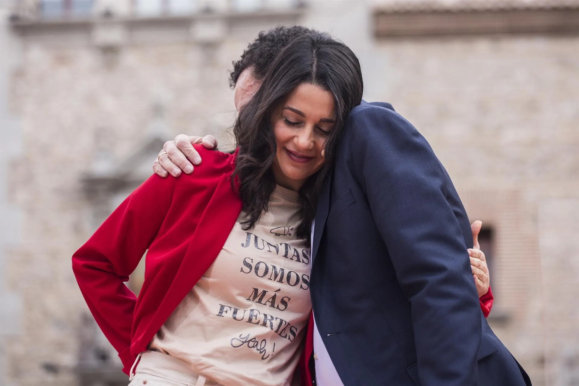 La presidenta de Ciudadanos, Inés Arrimadas y el candidato de Cs a la Presidencia de la Comunidad de Madrid, Edmundo Bal, en el último acto de campaña. Foto: EP