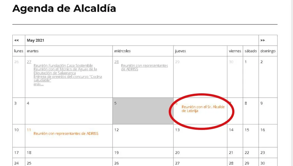 La agenda de la Alcaldesa de Béjar se limita esta semana a una reunión de una hora con el Alcalde ...