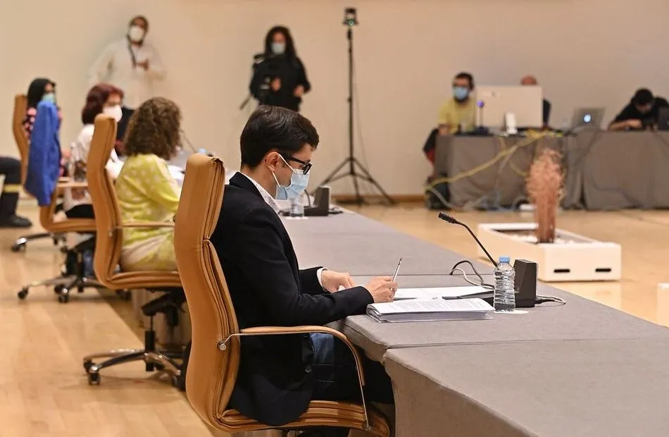 José Luis Mateos, portavoz socialista, en el pleno de hoy