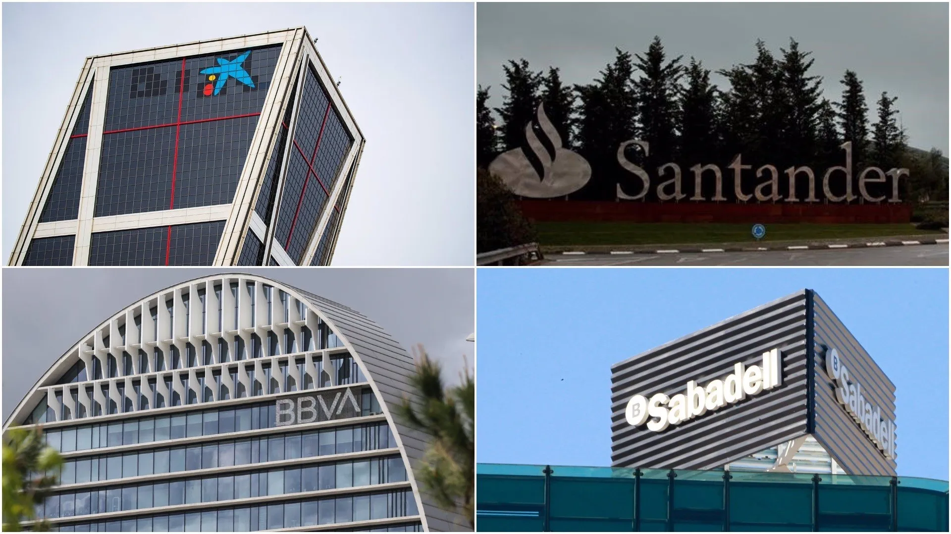 Logos de los cuatro grandes bancos españoles