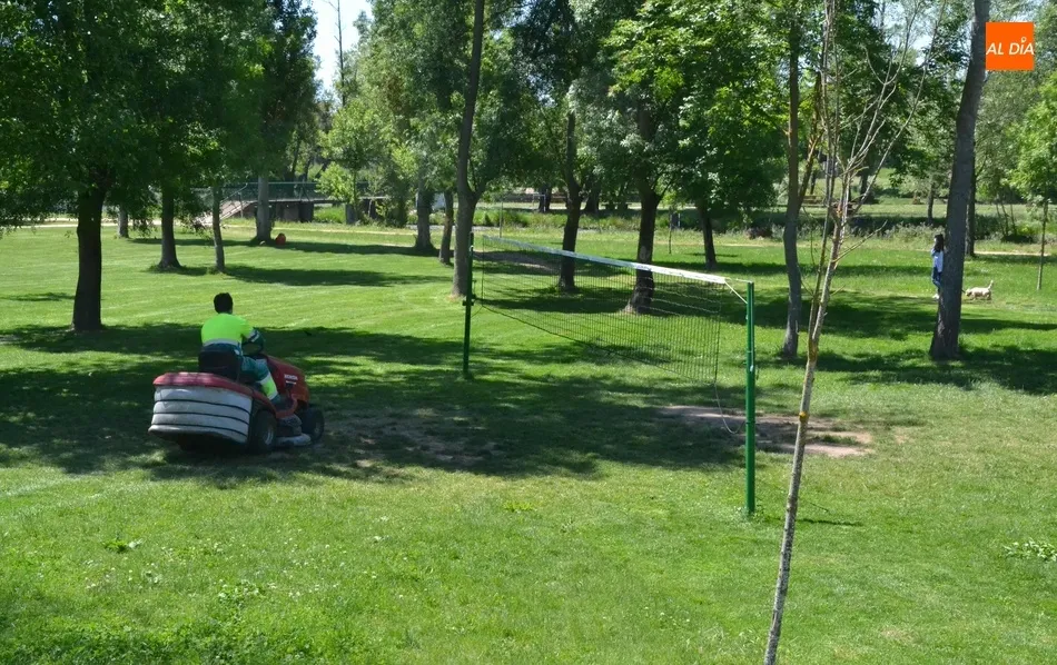 Foto 2 - Arrancan la cinta delimitadora de la pista de voleibol de la Alameda y la enredan en una barbacoa  
