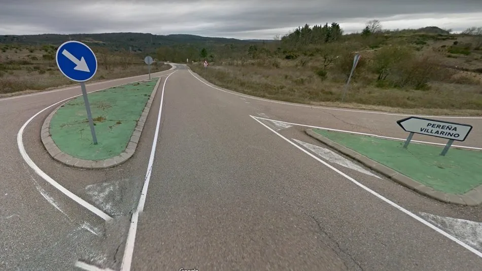 La carretera en obras corresponde al puerto que comunica Masueco con Pereña de la Ribera / GOOGLE MAPS