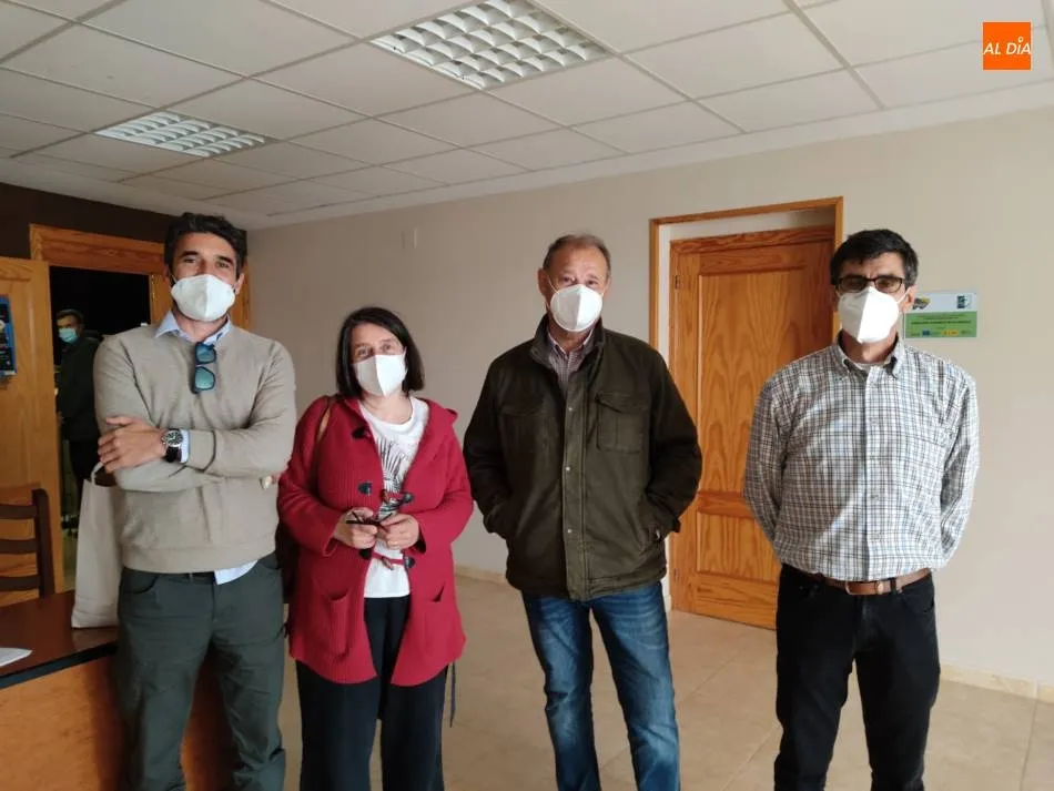 Miguel Figueiras, Ana Perrino, Hermógenes Díaz y Alejandro Campo en el teatro de Villoria. | Jorge Holguera