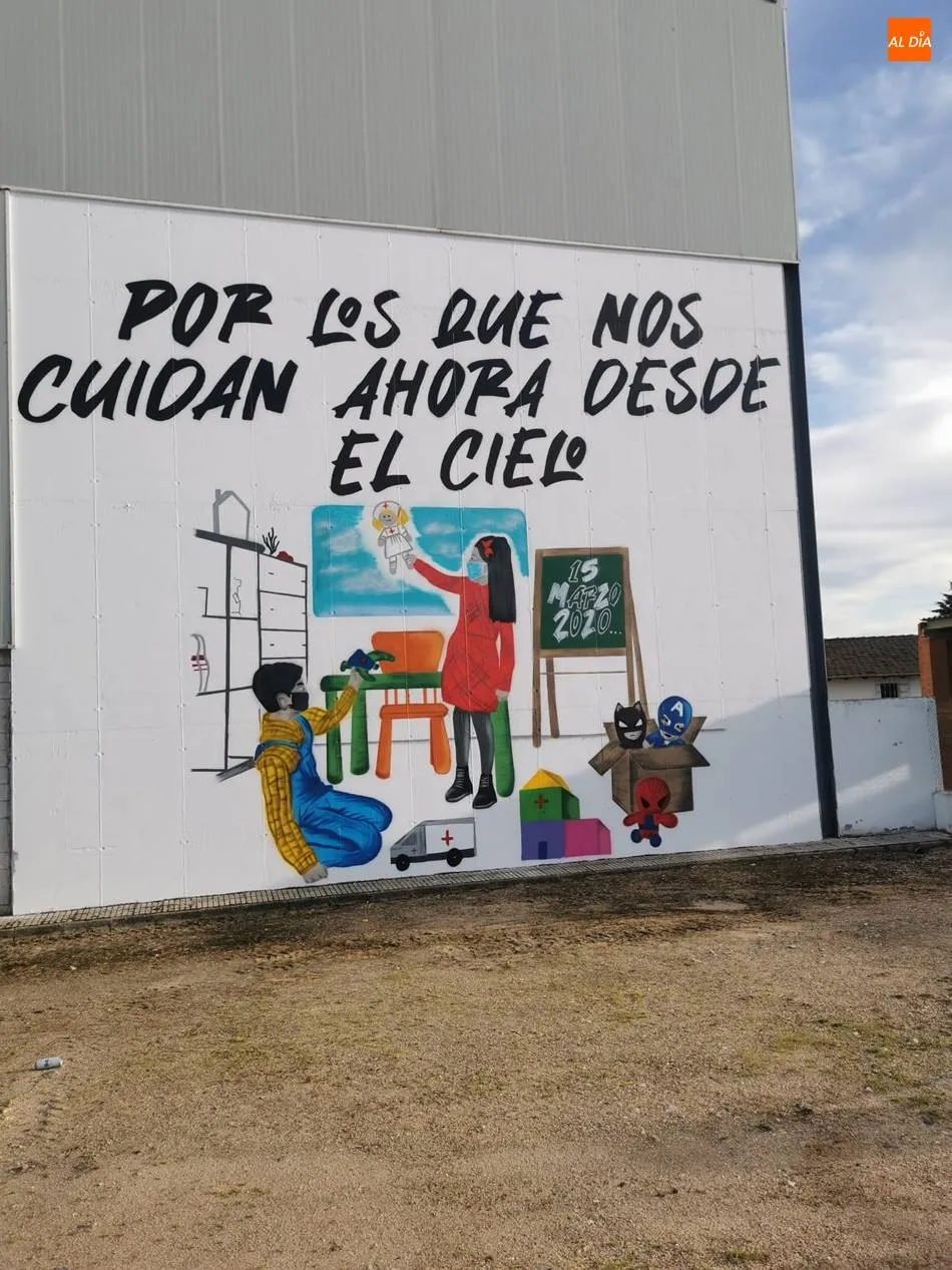 Un mural cargado de sensibilidad y compromiso en Villoruela