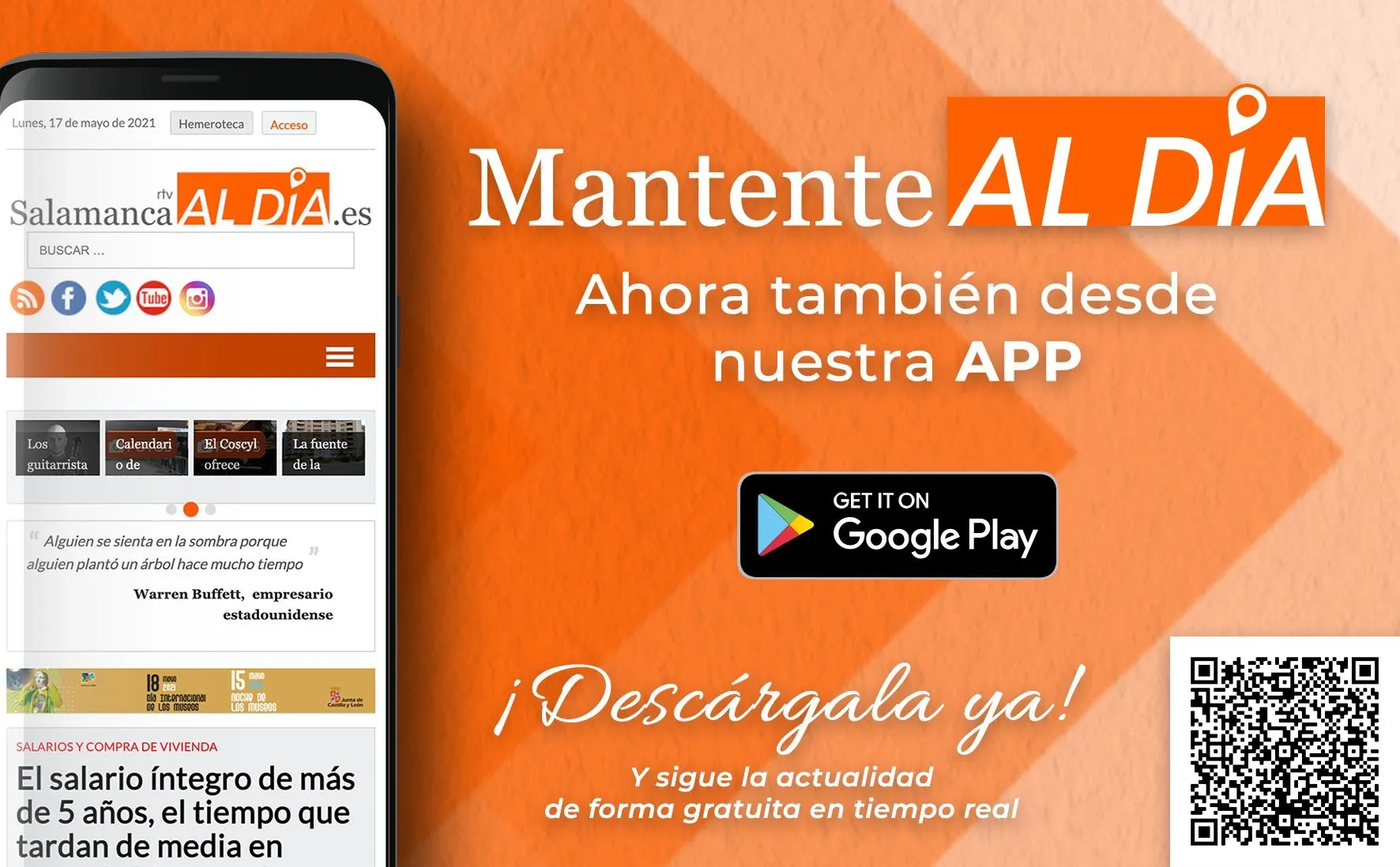 Ya puedes descargar la app de SALAMANCArtv AL DÍA en Android  