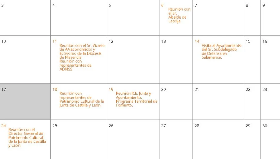 Agenda de la Alcaldesa de Béjar