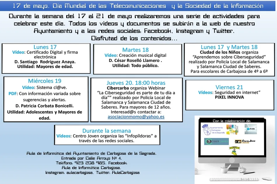 Programación actividades Día Mundial de Internet