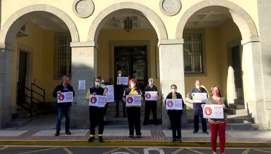 Concentración de los trabajadores de las oficinas de Correos de Béjar