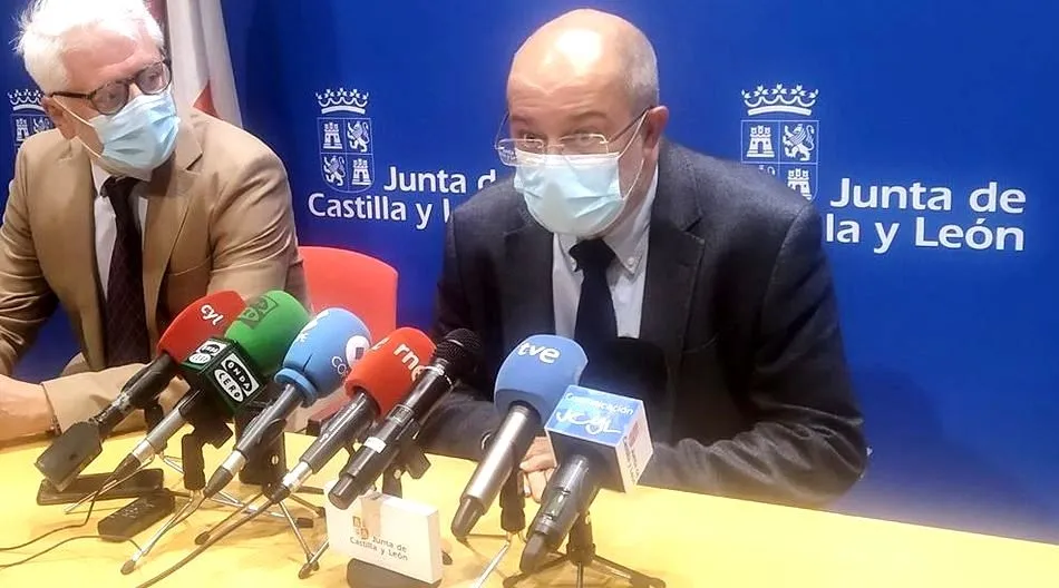 El vicepresidente de la Junta, Franciso Igea, en esta rueda de prensa, en Palencia