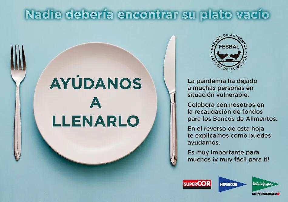 El Corte Inglés organiza una nueva Operación Kilo a favor de los Bancos de Alimentos   