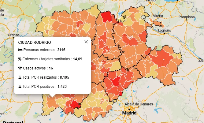 La Zona de Ciudad Rodrigo marca su registro más bajo de casos activos desde el 12 de agosto  