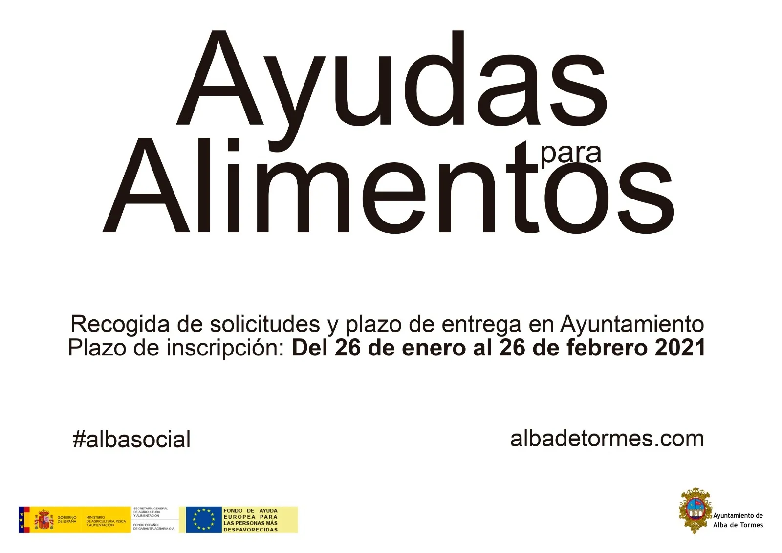 Casi una treintena de familias se beneficiarán este año del Programa de Alimentos en Alba de...