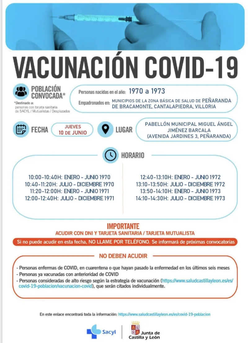 Foto 2 - La vacunaci&oacute;n para los nacidos entre 1970 y 1973 tendr&aacute; lugar este jueves en Pe&ntilde;aranda