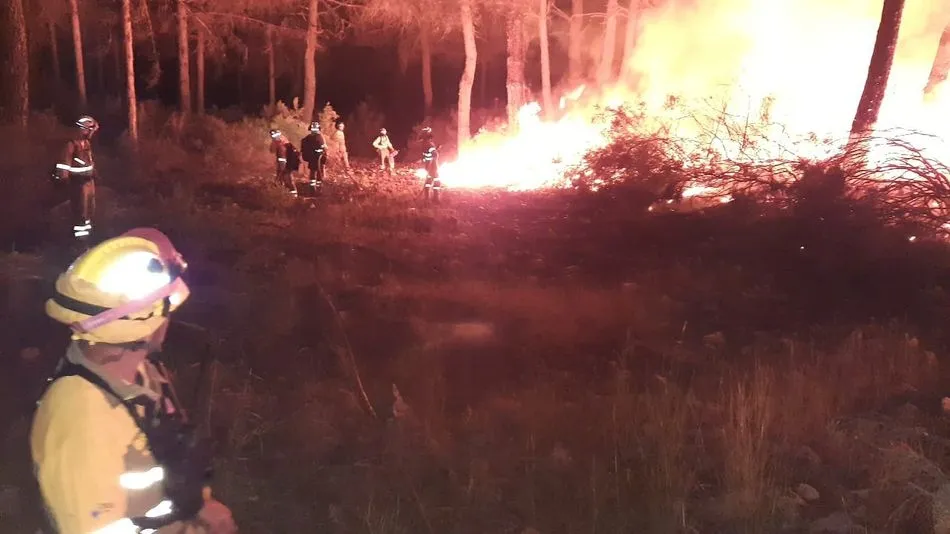 Foto 2 - Los servicios de extinci&oacute;n consiguen sofocar las llamas en Serradilla del Arroyo y trabajan para...