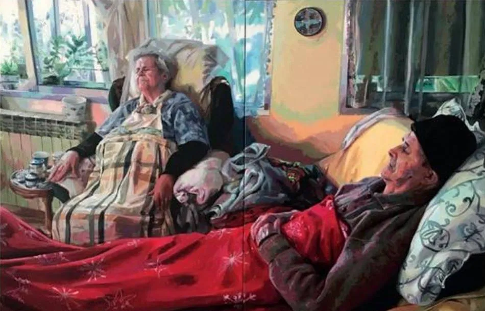 Una de las obras expuestas, titulada Telediario, de Henar Bayón