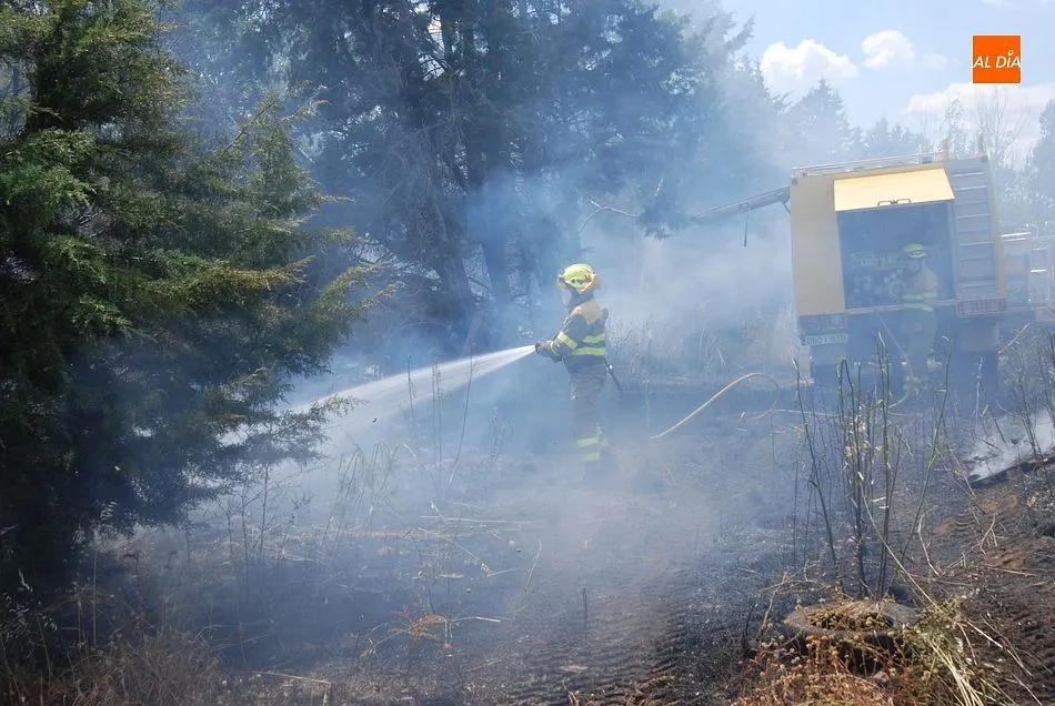 Foto 10 - Las llamas se quedan a s&oacute;lo dos metros de una vivienda en un incendio en las Huertas de Santa Cruz ...