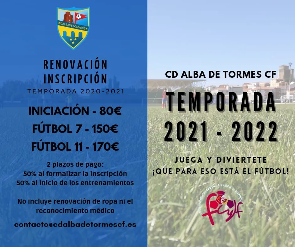 Foto 2 - Abierto el per&iacute;odo de inscripciones para formar parte del Alba de Tormes Club de F&uacute;tbol la...
