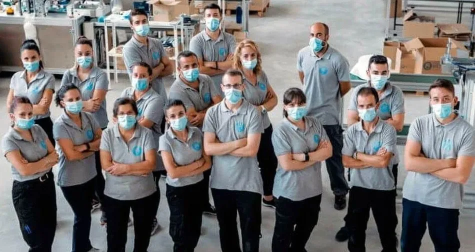 Plantilla de la fábrica de Mascarillas Béjar en la ciudad textil