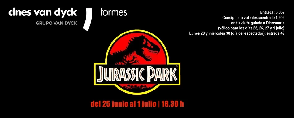 Foto 2 - Parque Jur&aacute;sico vuelve por unos d&iacute;as a la pantalla grande en los cines del Centro Comercial El...