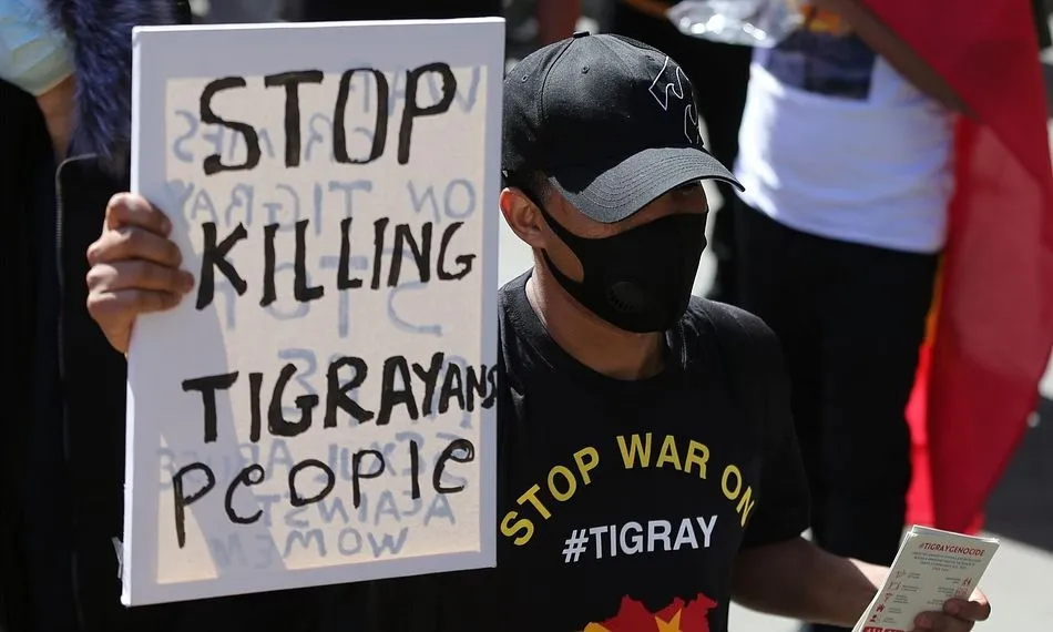 Protesta por el centro de Londres para protestar contra la guerra en la región de Tigray en Etiopía. - TAYFUN SALCI / ZUMA PRESS / CONTACTOPHOTO MADRID, 26 Jun. (EUROPA PRESS)