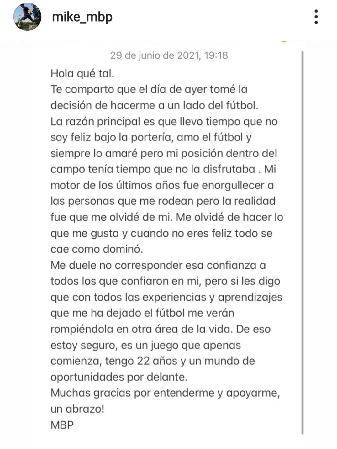 Foto 2 - Mike Barba, ex del Salamanca UDS, decide retirarse del f&uacute;tbol a sus 22 a&ntilde;os