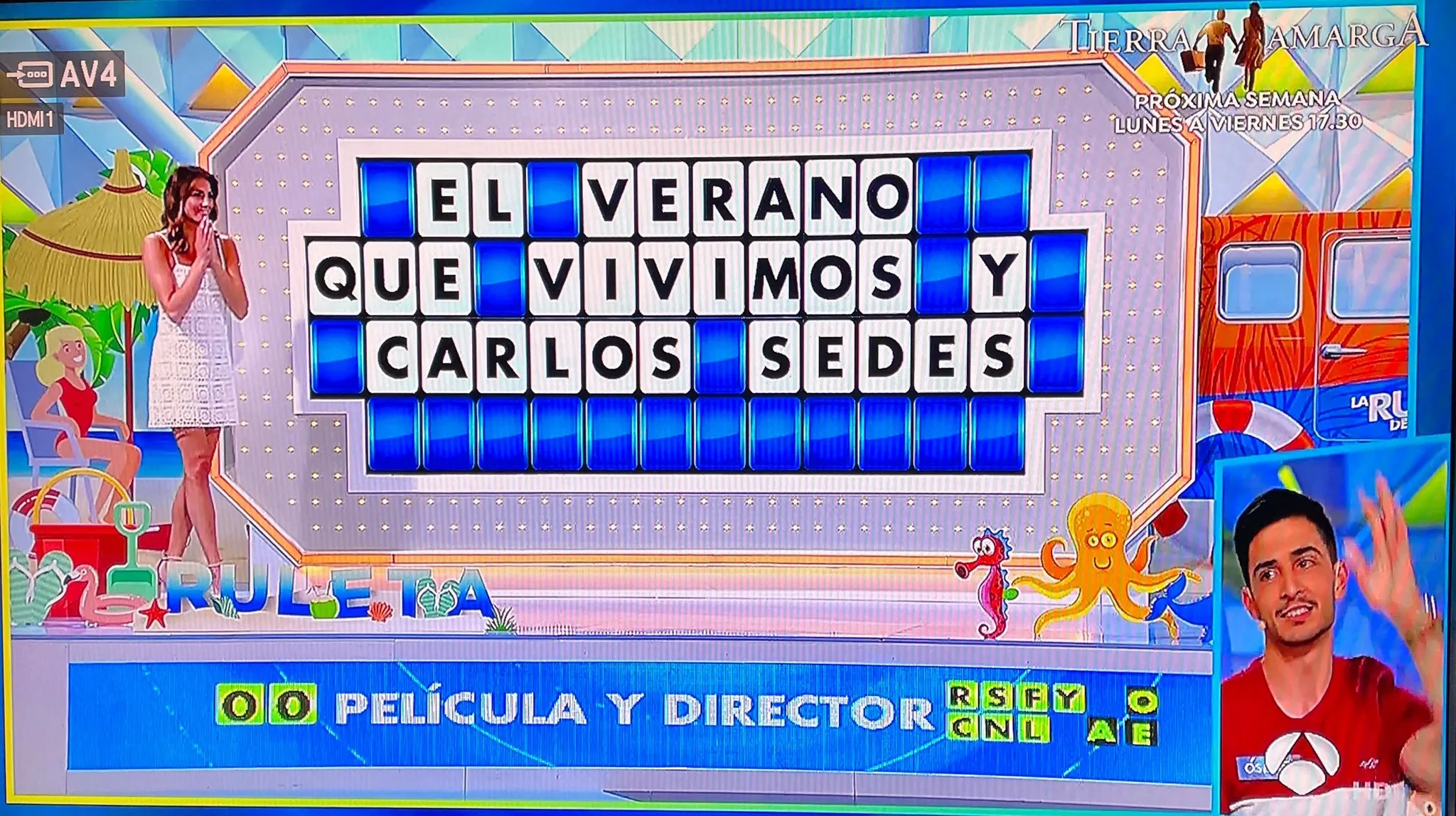 Óscar Sierra tras acertar el panel final de la Ruleta de la Suerte