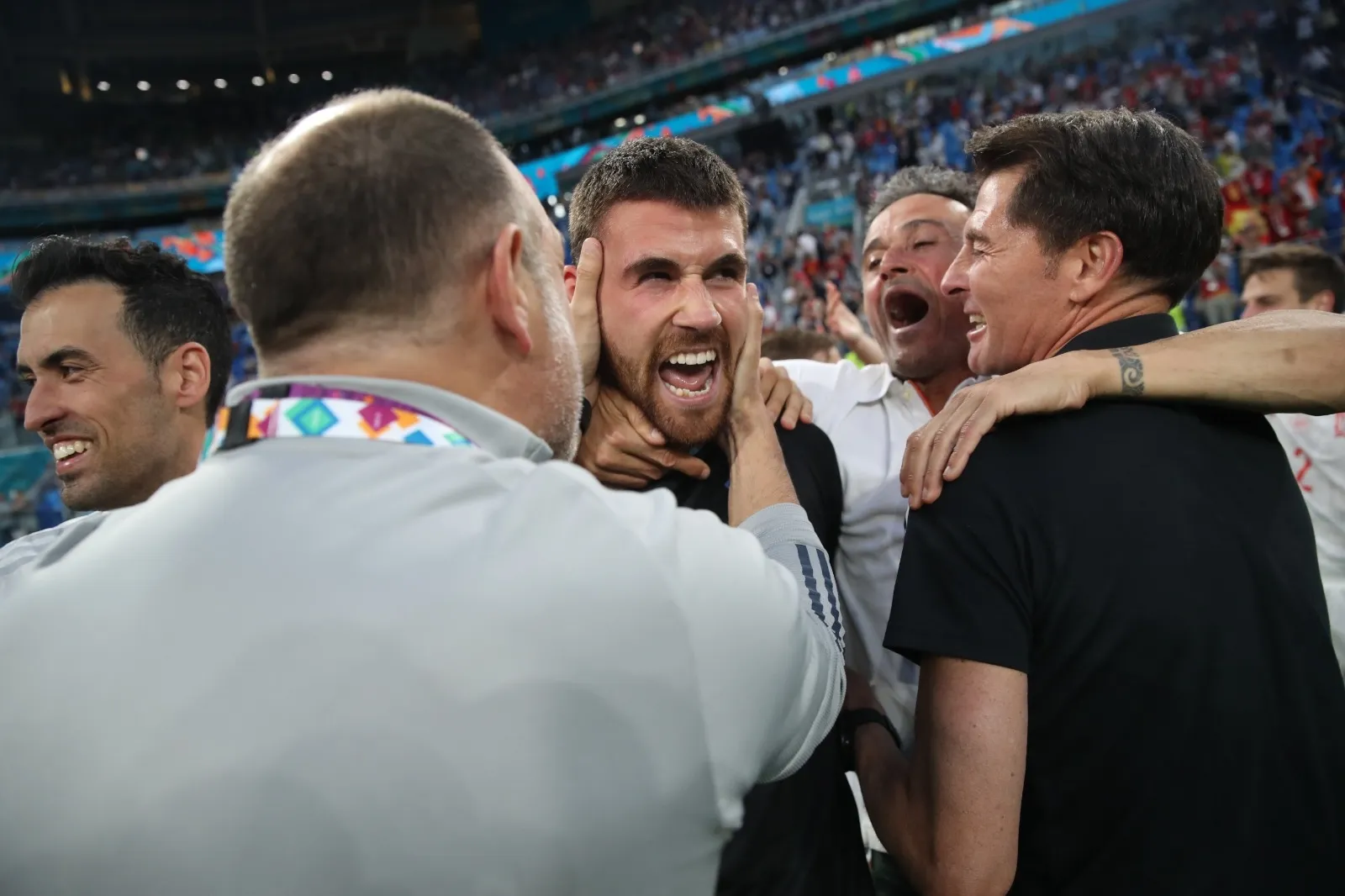 Celebración del pase a semifinales de la Eurocopa. Foto: @SeFutbol