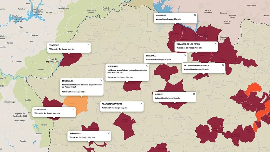 Mapa de incidencia de riesgo a 12 de julio de 2021 / FUENTE: JUNTA DE CASTILLA Y LEÓN