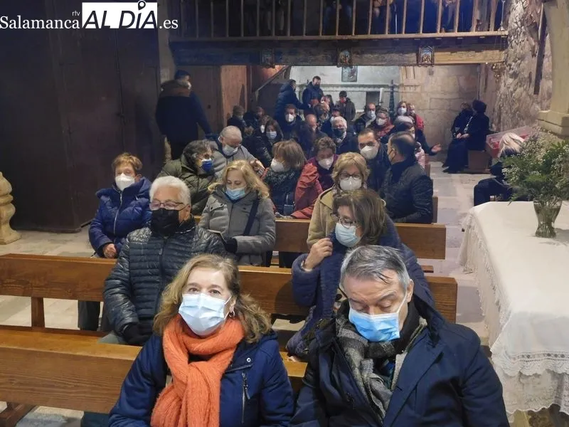 Una de las escenas del montaje teatral 'Buscando a Nebrija', en la Iglesia de Moterrubio de Armuña
