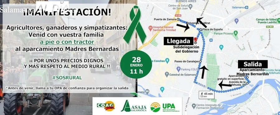 Díptico realizado por las OPAs patra la protesta del 28 de enero próximo 
